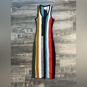 NWOT CINQ A SEPT Striped Multicolor Sleeveless Dress